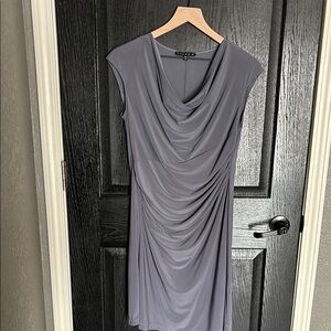 Elegant Gray Draped Dress